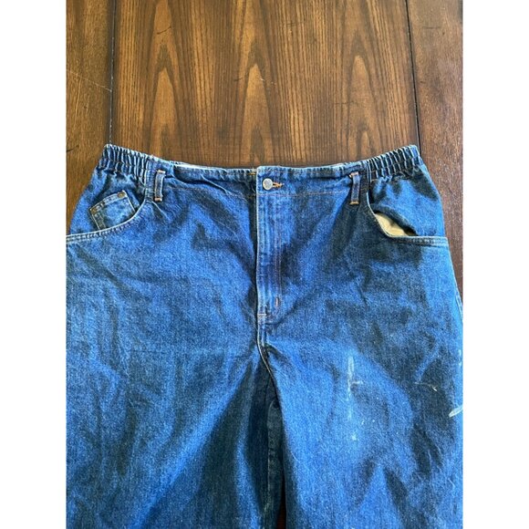 Vintage Chic Medium Wash High Waist Mom Jeans Made in USA Distressed Paint 22 - Picture 3 of 13